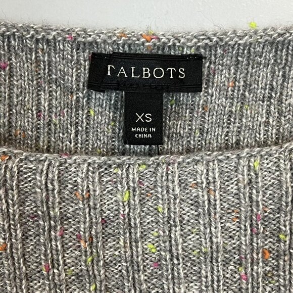 Talbots Gray Rainbow Stripe Sweater Boatneck Size XS NWT - Picture 2 of 8
